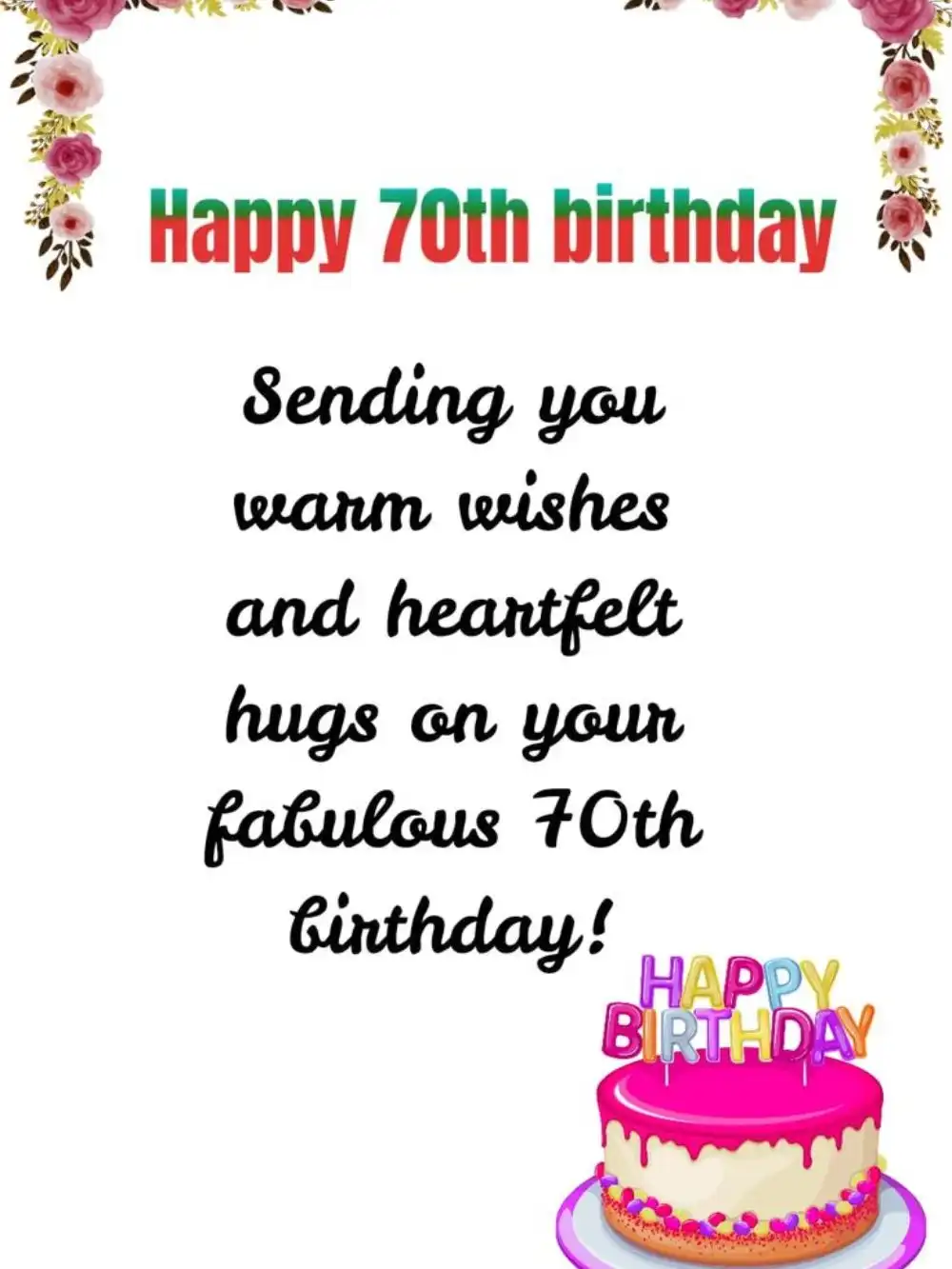 Short Funny 70th Birthday Quotes