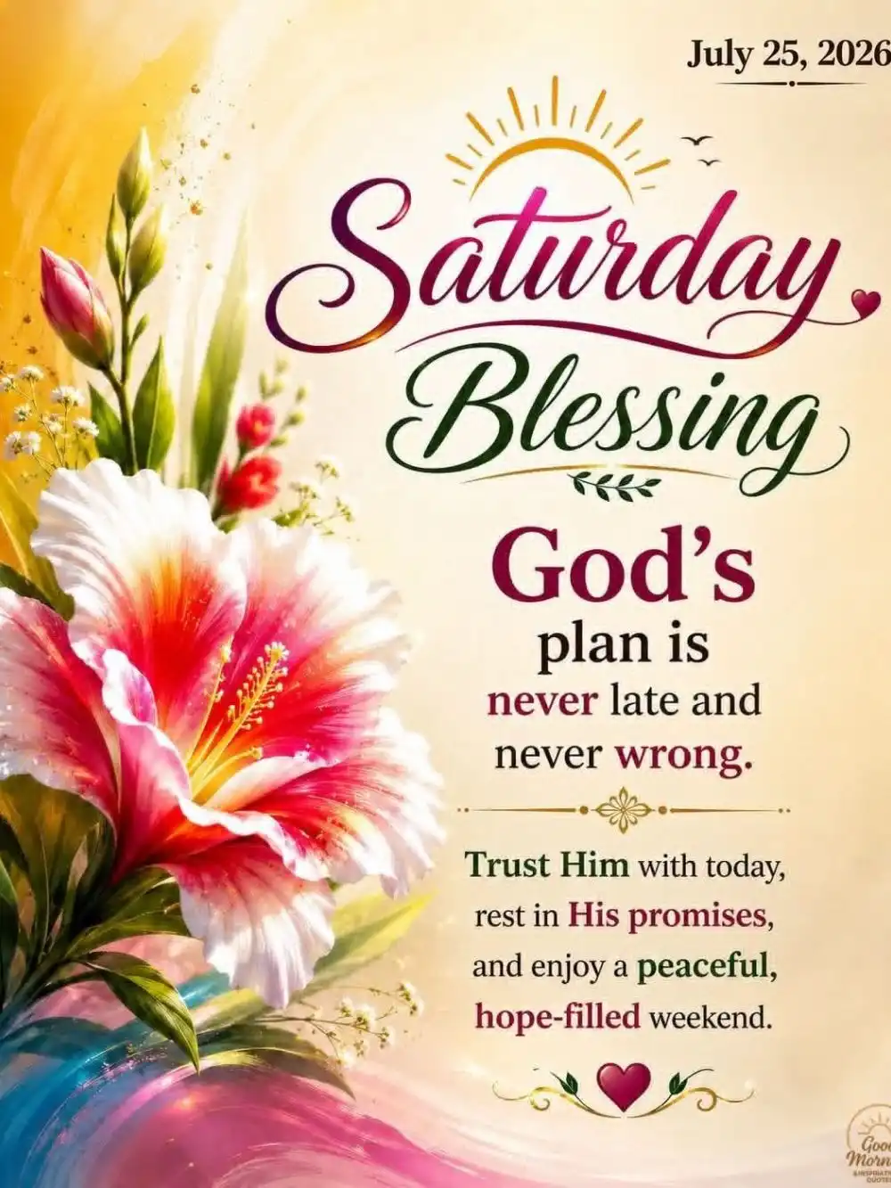 Lovely Saturday Greetings and Blessings